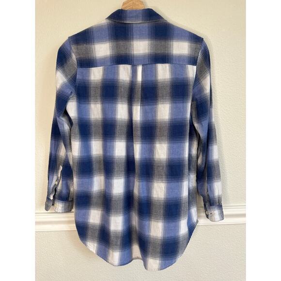 Gap Oversized Boyfriend Style Plaid Flannel Button Down Shirt, Womens Small - Picture 3 of 5